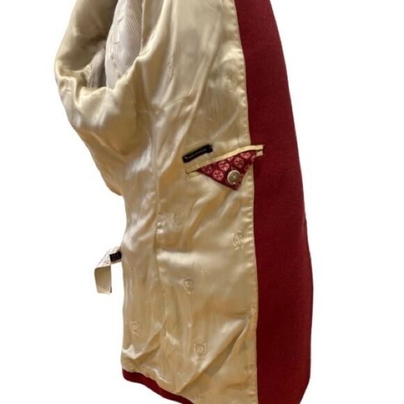 Massimo Dutti Wool Blend Brick Red Blazer Jacket Size 6US - Picture 5 of 9